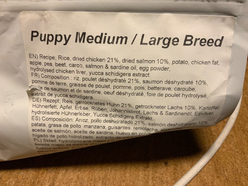 Les ingrédients — Greenheart Puppy medium large breed